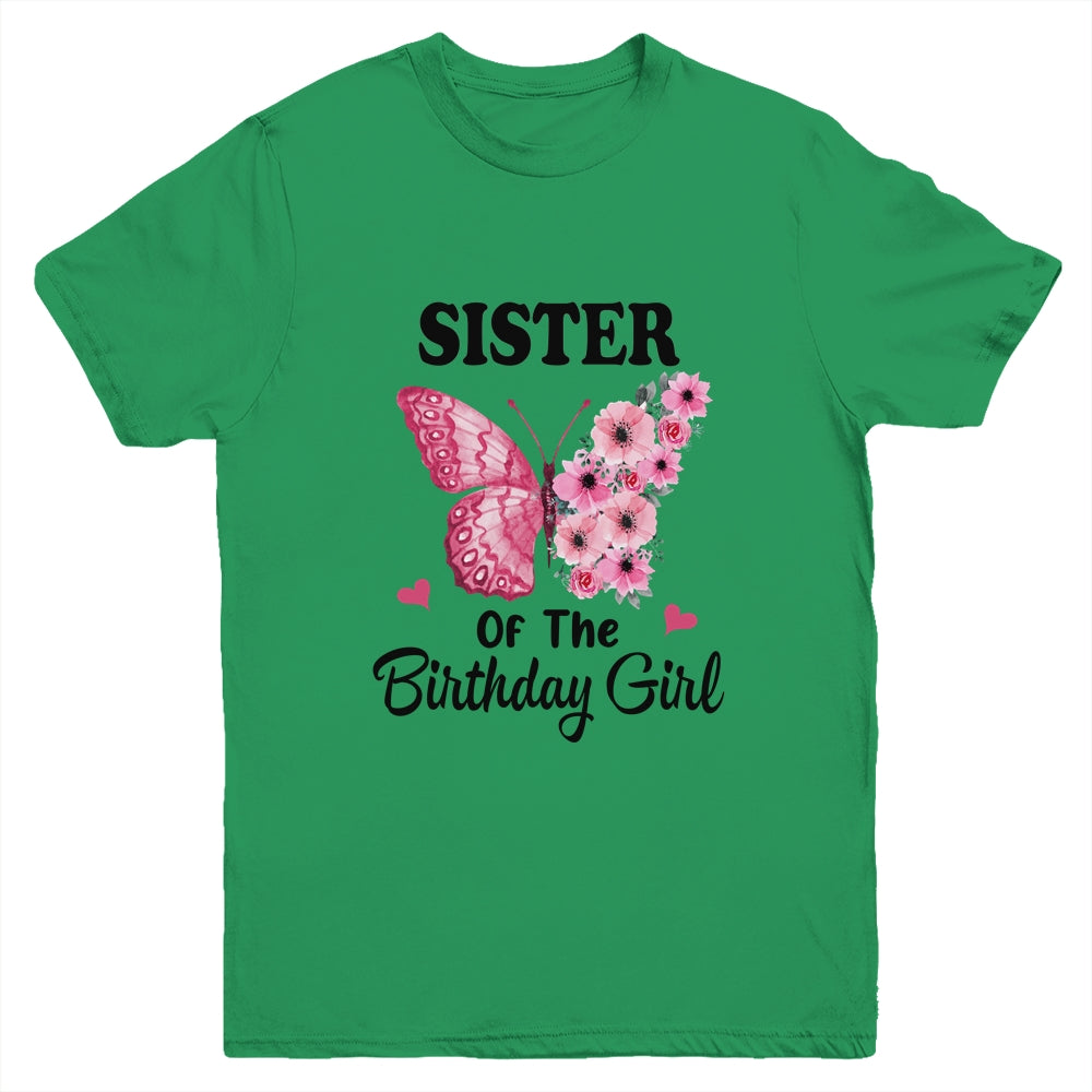 Sister 1st First Birthday Matching Family Butterfly Floral Youth Shirt | teecentury