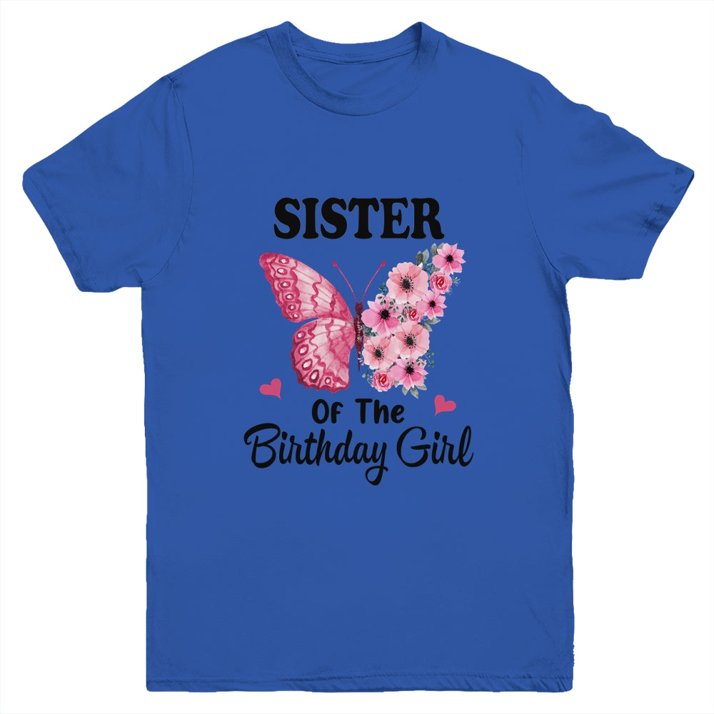 Sister 1st First Birthday Matching Family Butterfly Floral Youth Shirt | teecentury