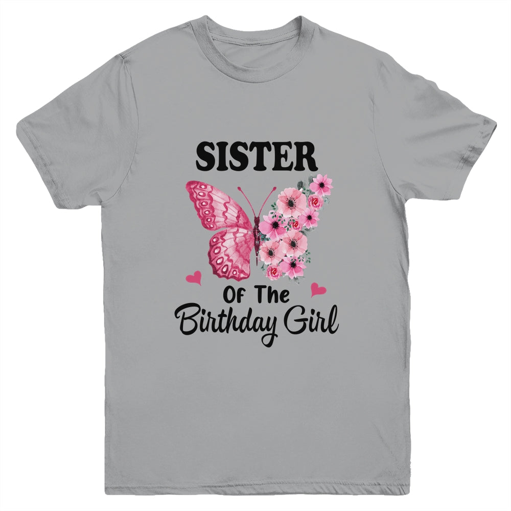Sister 1st First Birthday Matching Family Butterfly Floral Youth Shirt | teecentury