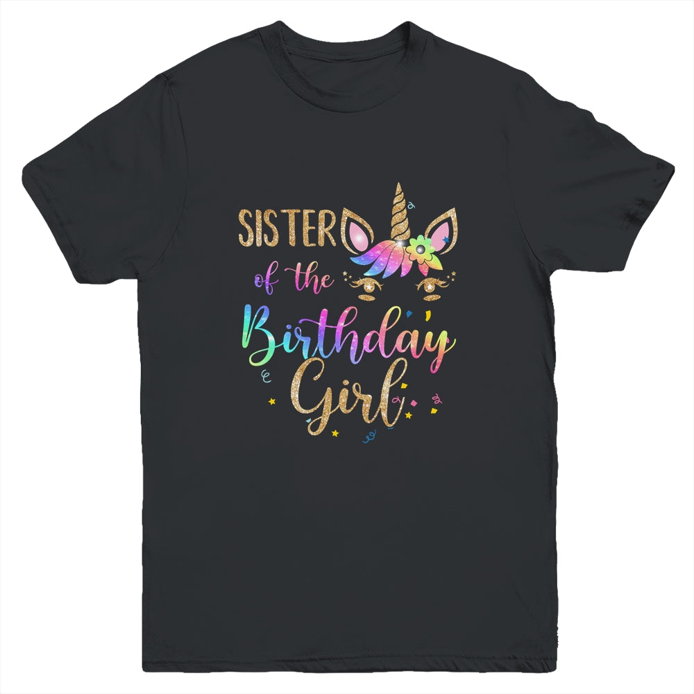 Sister Of The Birthday Girl Sister Unicorn Birthday Gift Youth Youth Shirt | Teecentury.com
