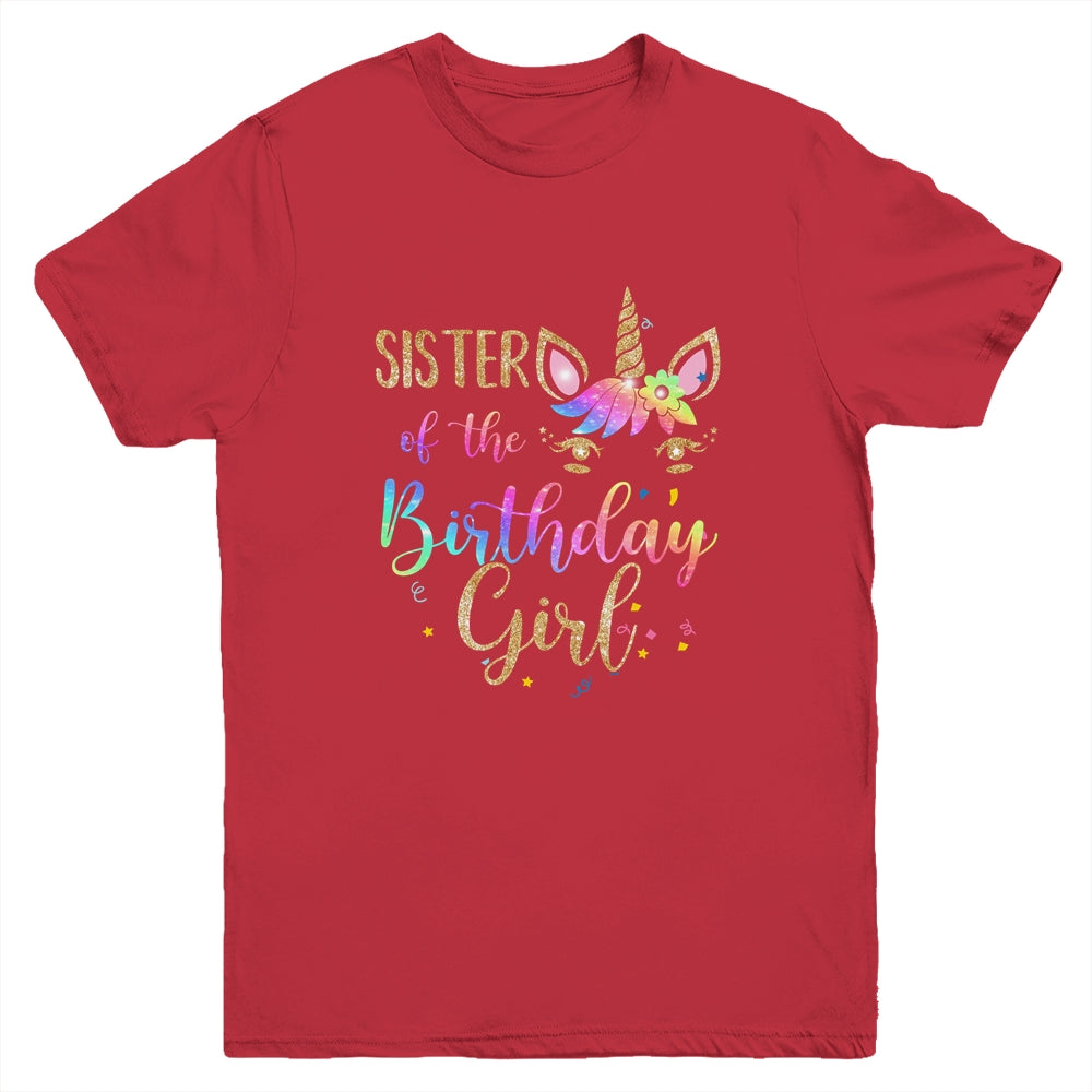 Sister Of The Birthday Girl Sister Unicorn Birthday Gift Youth Youth Shirt | Teecentury.com