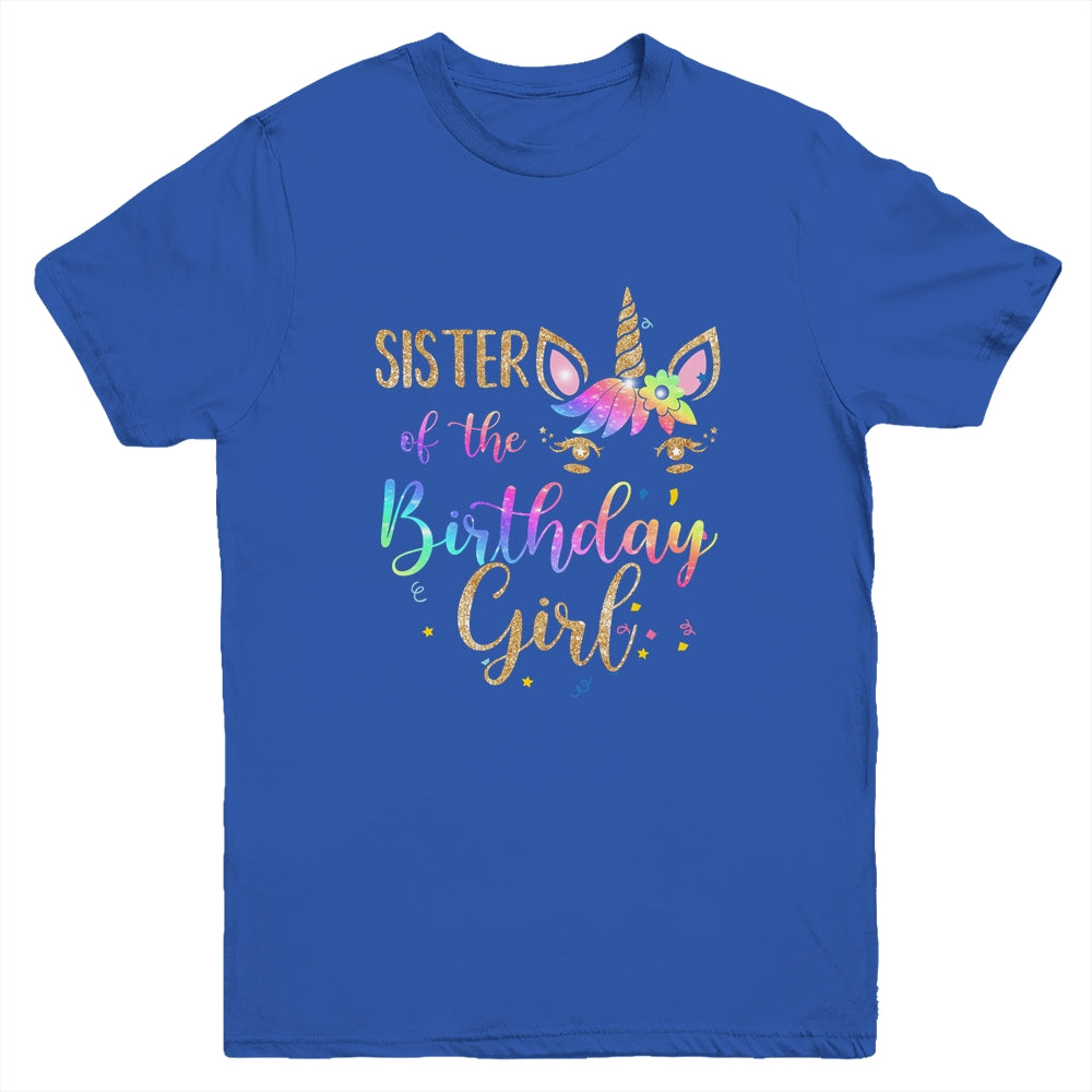 Sister Of The Birthday Girl Sister Unicorn Birthday Gift Youth Youth Shirt | Teecentury.com