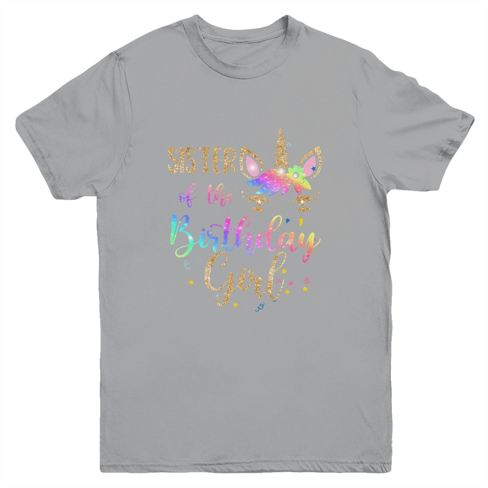 Sister Of The Birthday Girl Sister Unicorn Birthday Gift Youth Youth Shirt | Teecentury.com