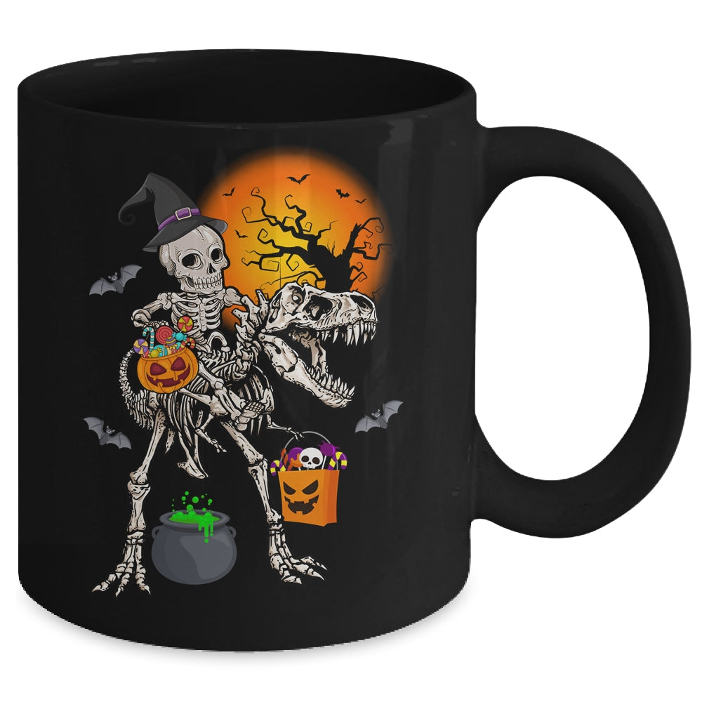 Skeleton Dinosaur T Rex Boys Halloween Mummy Funny Pumpkin Mug | teecentury