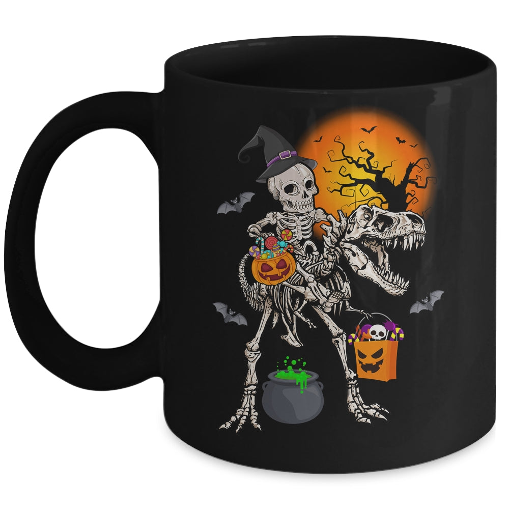 Skeleton Dinosaur T Rex Boys Halloween Mummy Funny Pumpkin Mug | teecentury
