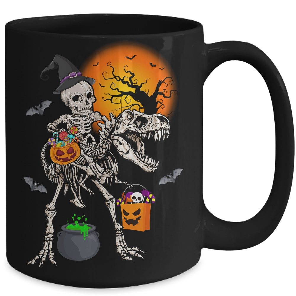 Skeleton Dinosaur T Rex Boys Halloween Mummy Funny Pumpkin Mug | teecentury