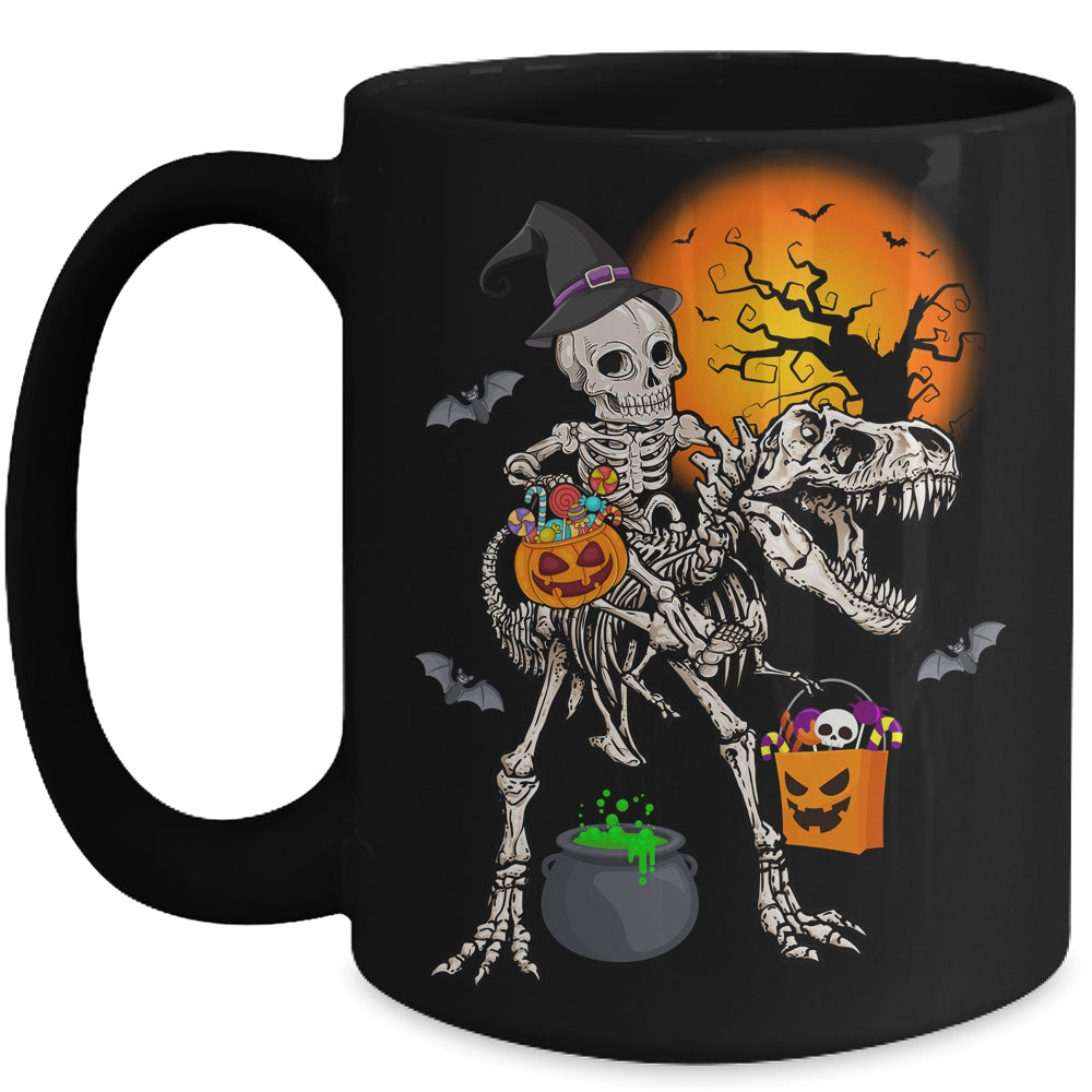 Skeleton Dinosaur T Rex Boys Halloween Mummy Funny Pumpkin Mug | teecentury