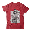 Skeleton Drinking Coffee Messy Bun Halloween Costume Women Shirt & Hoodie | teecentury