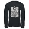 Skeleton Drinking Coffee Messy Bun Halloween Costume Women Shirt & Hoodie | teecentury