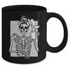 Skeleton Drinking Coffee Messy Bun Halloween Costume Women Mug | teecentury