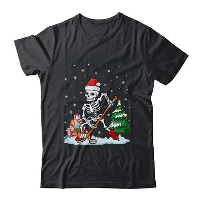 Skeleton Ice Hockey Lover Christmas Costume Skates Christmas Shirt & Sweatshirt | teecentury