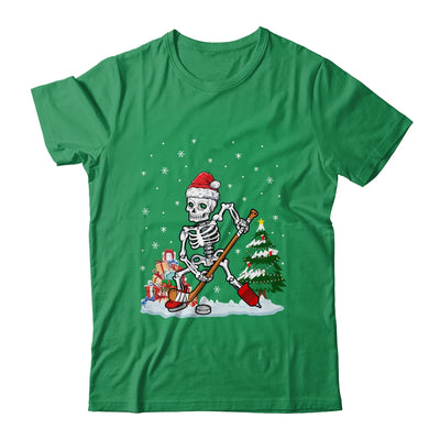 Skeleton Ice Hockey Lover Christmas Costume Skates Christmas Shirt & Sweatshirt | teecentury