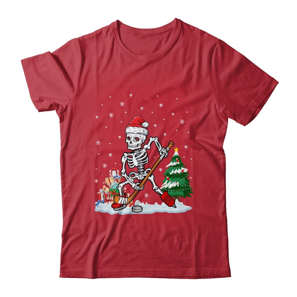 Skeleton Ice Hockey Lover Christmas Costume Skates Christmas Shirt & Sweatshirt | teecentury