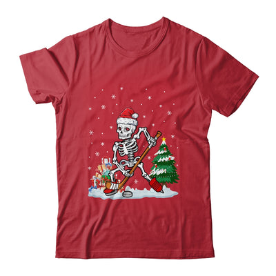 Skeleton Ice Hockey Lover Christmas Costume Skates Christmas Shirt & Sweatshirt | teecentury
