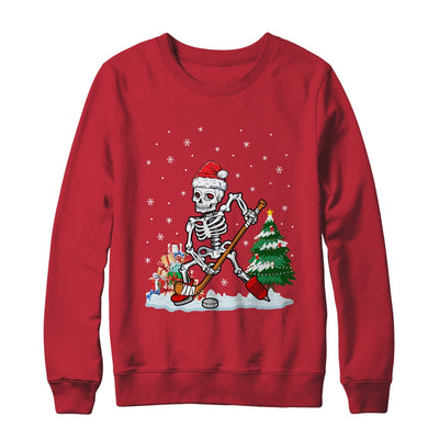 Skeleton Ice Hockey Lover Christmas Costume Skates Christmas Shirt & Sweatshirt | teecentury