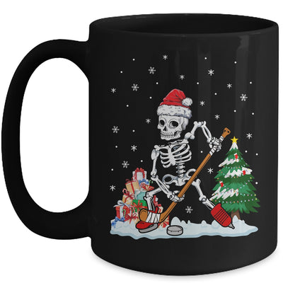 Skeleton Ice Hockey Lover Christmas Costume Skates Christmas Mug | teecentury