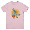 Skeleton Riding Mummy T Rex Halloween Boys Girls Kids Youth Youth Shirt | Teecentury.com