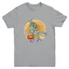 Skeleton Riding Mummy T Rex Halloween Boys Girls Kids Youth Youth Shirt | Teecentury.com