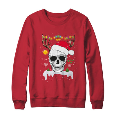 Skull Reindeer Christmas Funny Skulls Santa Hat Reindeer T-Shirt & Sweatshirt | Teecentury.com