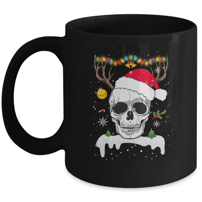 Skull Reindeer Christmas Funny Skulls Santa Hat Reindeer Mug Coffee Mug | Teecentury.com