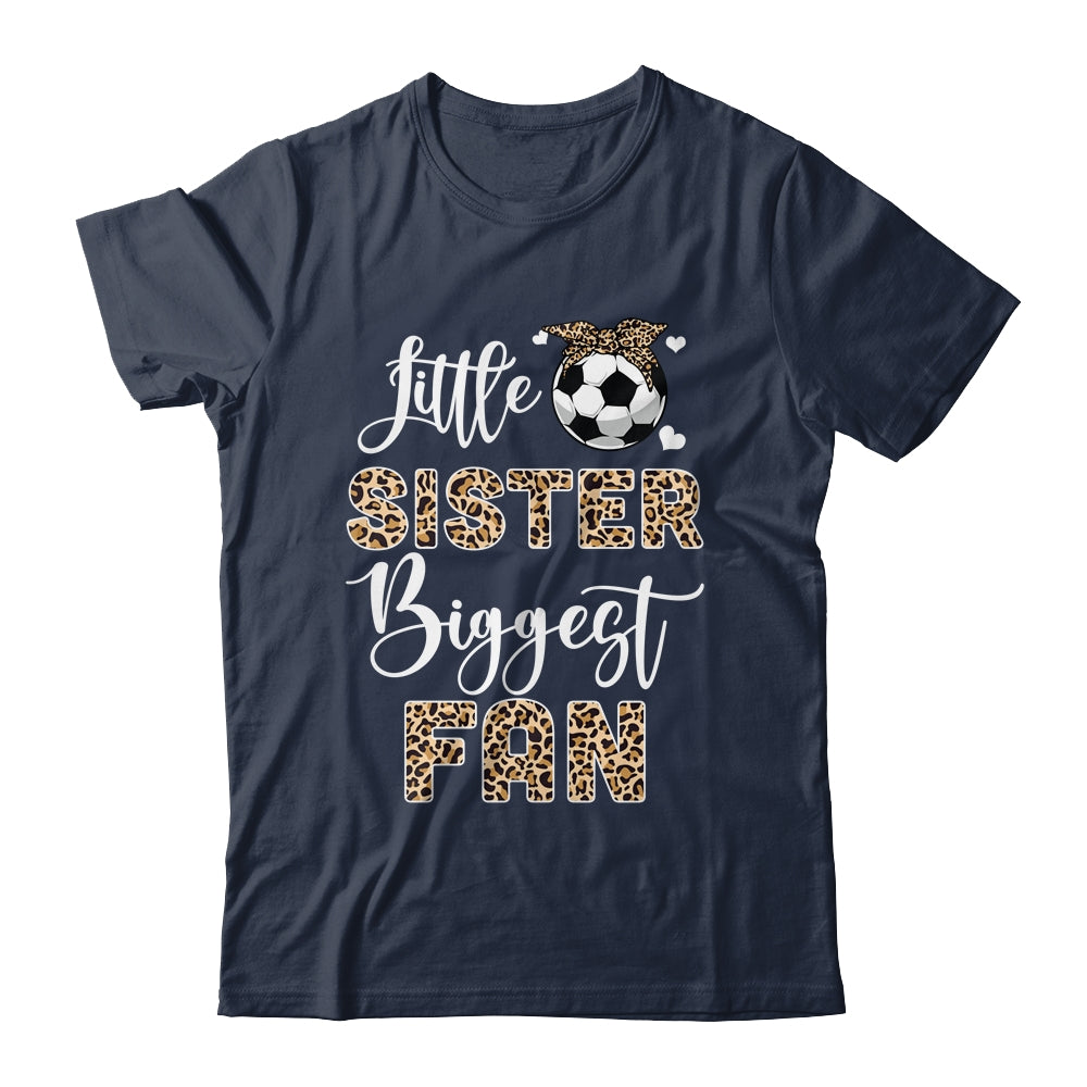 Soccer Little Sister Biggest Fan Soccer Sister Leopard Shirt & Tank Top | teecentury