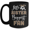 Soccer Little Sister Biggest Fan Soccer Sister Leopard Mug | teecentury