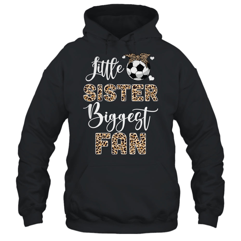 Soccer Little Sister Biggest Fan Soccer Sister Leopard Shirt & Tank Top | teecentury