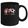 Soccer Player Girls Peace Love Soccer Women Mug Coffee Mug | Teecentury.com