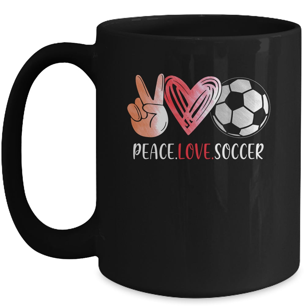 Soccer Player Girls Peace Love Soccer Women Mug Coffee Mug | Teecentury.com