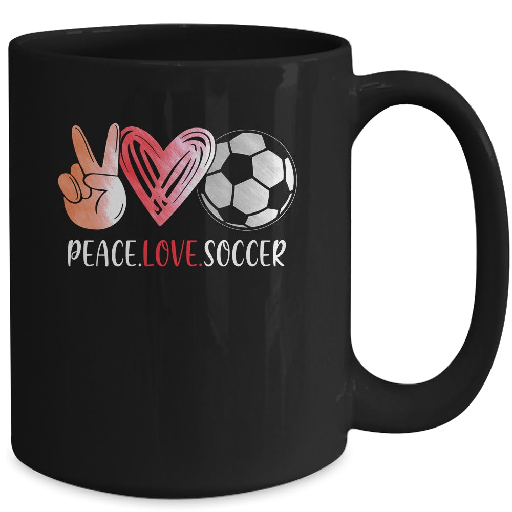 Soccer Player Girls Peace Love Soccer Women Mug Coffee Mug | Teecentury.com