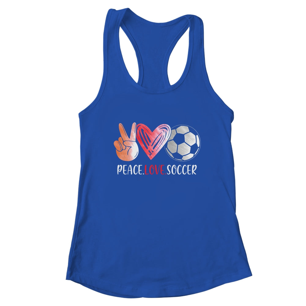 Soccer Player Girls Peace Love Soccer Women T-Shirt & Tank Top | Teecentury.com