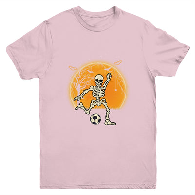 Soccer Skeleton Halloween Boys Soccer Player Halloween Youth Youth Shirt | Teecentury.com