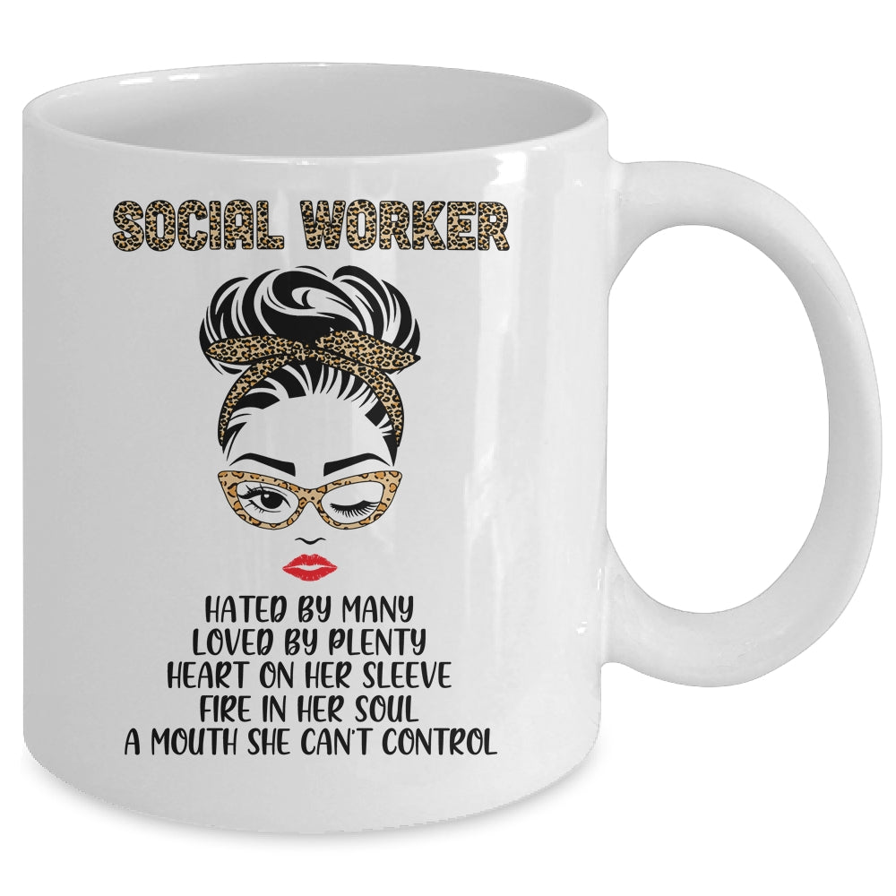 Social Worker Hated By Many Loved By Plenty Leopard Women Mug Coffee Mug | Teecentury.com