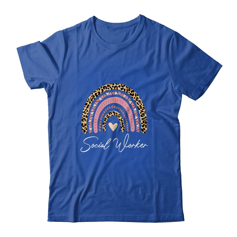 Social Worker Leopard Rainbow Women Girls T-Shirt & Tank Top | Teecentury.com