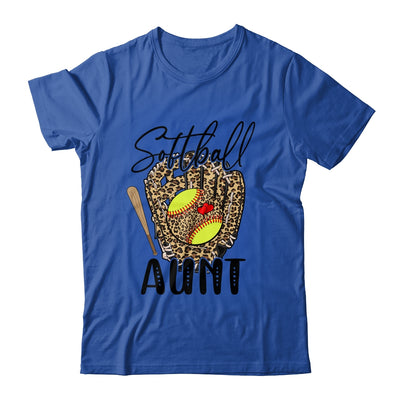 Softball Aunt Leopard Game Day Softball Lover Mothers Day Shirt & Tank Top | teecentury