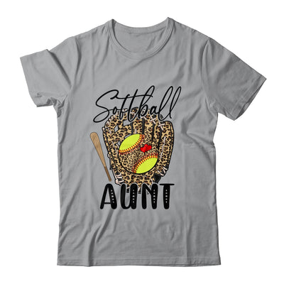 Softball Aunt Leopard Game Day Softball Lover Mothers Day Shirt & Tank Top | teecentury