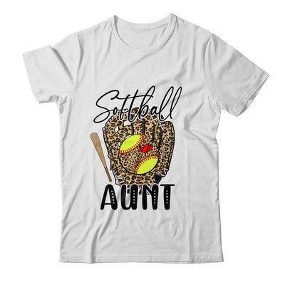 Softball Aunt Leopard Game Day Softball Lover Mothers Day Shirt & Tank Top | teecentury