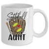 Softball Aunt Leopard Game Day Softball Lover Mothers Day Mug | teecentury