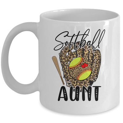 Softball Aunt Leopard Game Day Softball Lover Mothers Day Mug | teecentury