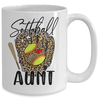 Softball Aunt Leopard Game Day Softball Lover Mothers Day Mug | teecentury