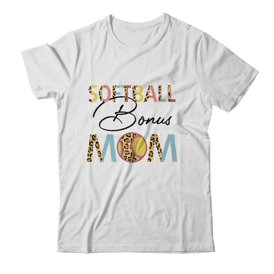 Softball Bonus Mom Softball Mom Leopard Mothers Day T-Shirt & Tank Top | Teecentury.com