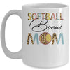 Softball Bonus Mom Softball Mom Leopard Mothers Day Mug Coffee Mug | Teecentury.com
