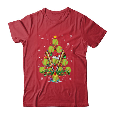 Softball Christmas Tree Santa Pickleball X Mas Lights Shirt & Sweatshirt | teecentury
