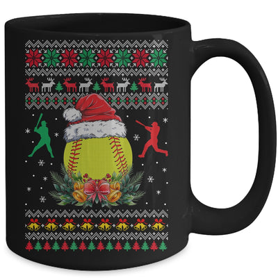 Softball Christmas Ugly Funny Santa Sport Men Boy Mug | teecentury