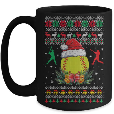 Softball Christmas Ugly Funny Santa Sport Men Boy Mug | teecentury