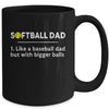 Softball Dad Like A Baseball But With Bigger Balls Mug Coffee Mug | Teecentury.com