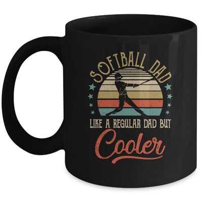 Softball Dad Like A Regular Dad Cooler Vintage Fathers Day Mug Coffee Mug | Teecentury.com