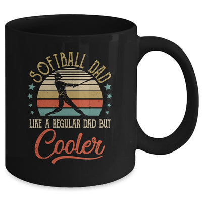 Softball Dad Like A Regular Dad Cooler Vintage Fathers Day Mug Coffee Mug | Teecentury.com