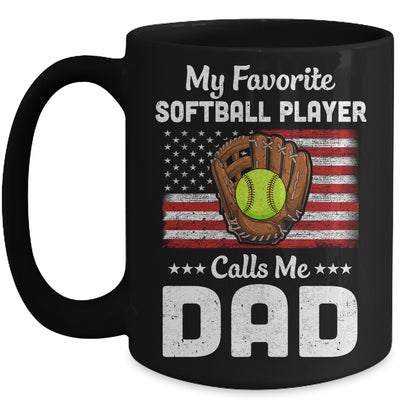 Softball Dad My Favorite Softball Player Calls Me Dad Mug Coffee Mug | Teecentury.com