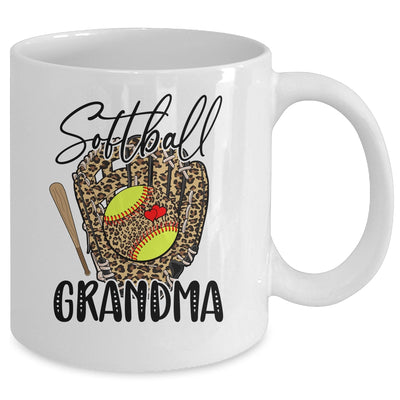 Softball Grandma Leopard Game Day Softball Lover Mothers Day Mug | teecentury